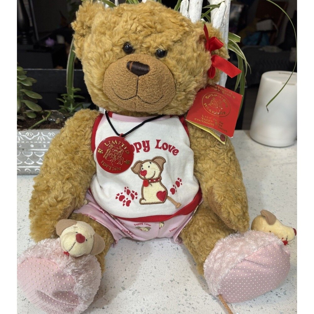 Build a Bear Workshop Centennial Teddy Bear 2003 Plush with Puppy Love Clothes